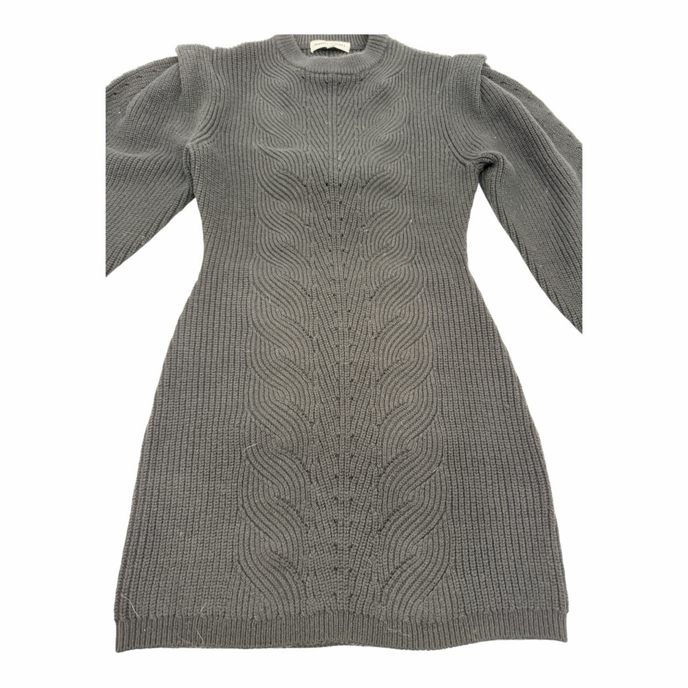 Rebecca Minkoff Black Knit Puff Sleeve Open‎ Back Mini Dress NWOT - Picture 5 of 8